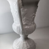 Vases "Medicis" balustre with two white ceramic handles