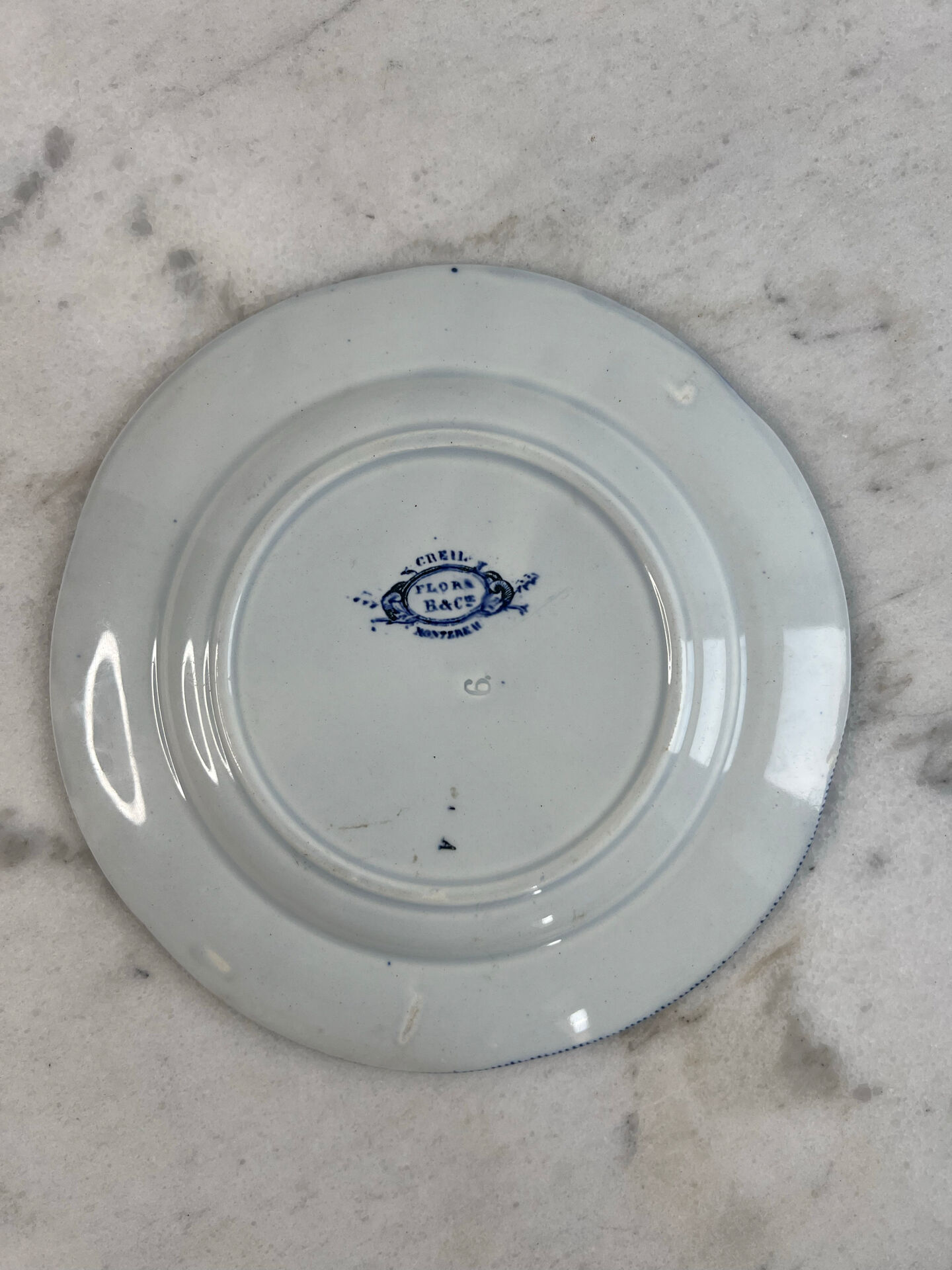 Creil Montereau Flora dessert plate