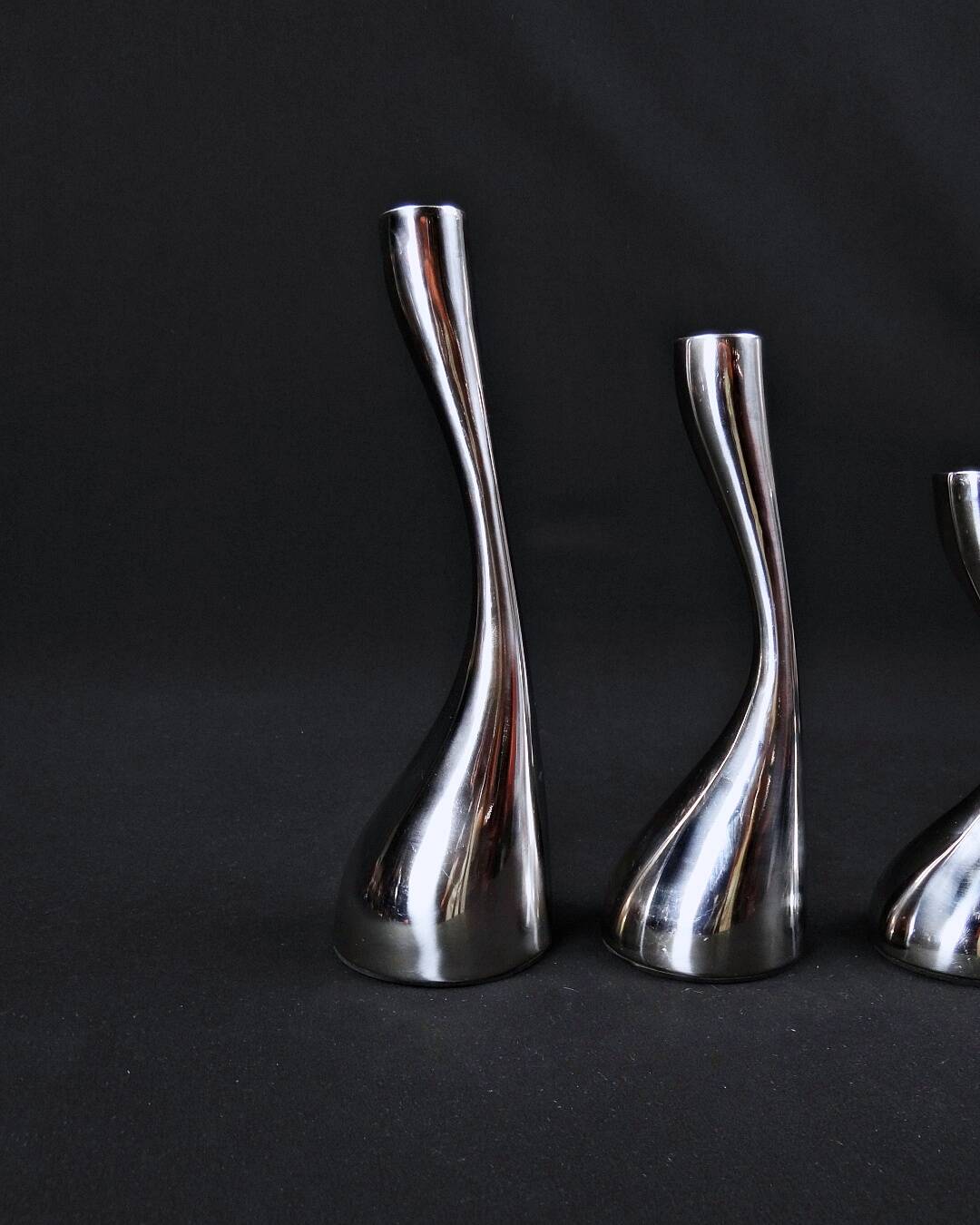 Scandinavian steel candle holders by Design by Mencke & Vagnby Nuance Vintage