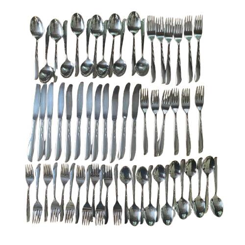 Vintage stainless steel cutlery set Oneida USA 60 pieces
