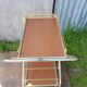 Ancient Dessert Table On Roulettes Golden Metal - Formica 70s Vintage