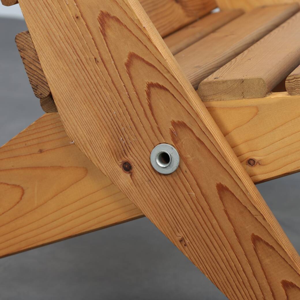 Folding chair “Scissors” in slatted pinewood, 1970s