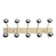 Wall-mounted coat rack with 10 vintage metal and chrome balls