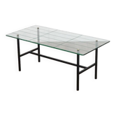 Modernist glass and metal coffee table 1950