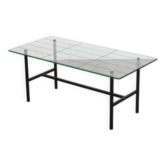 Modernist glass and metal coffee table 1950