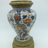 Bayeux/Imari vase mounted in porcelain with bronze frame
