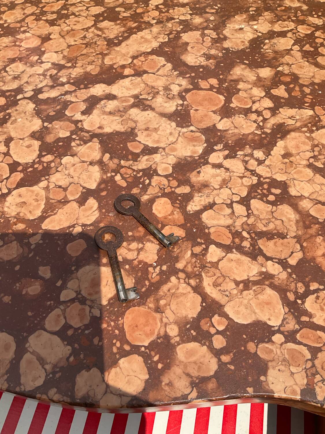 Marquetry and marble sideboard