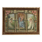 Old painting on canvas with a religious theme from the 19th-20th century.