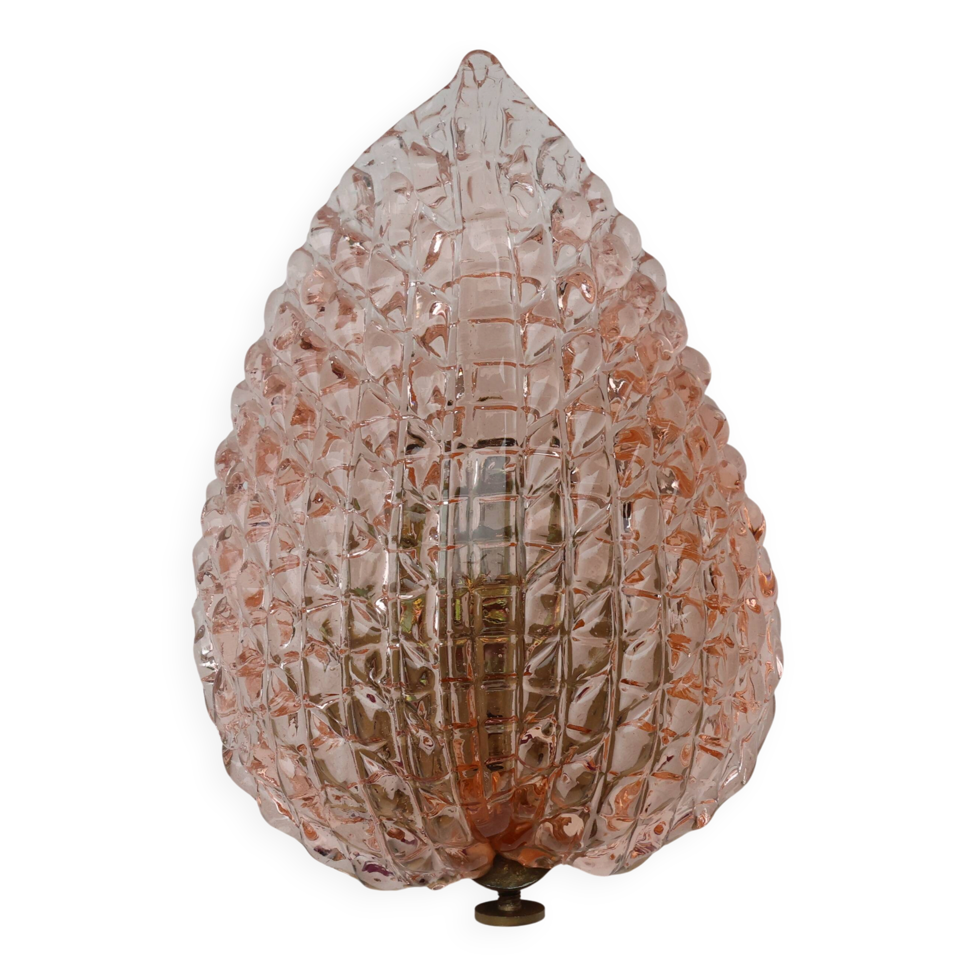 Rare applique murale en verre de Murano Pink Jewel par Barovier e Toso, années 1950.