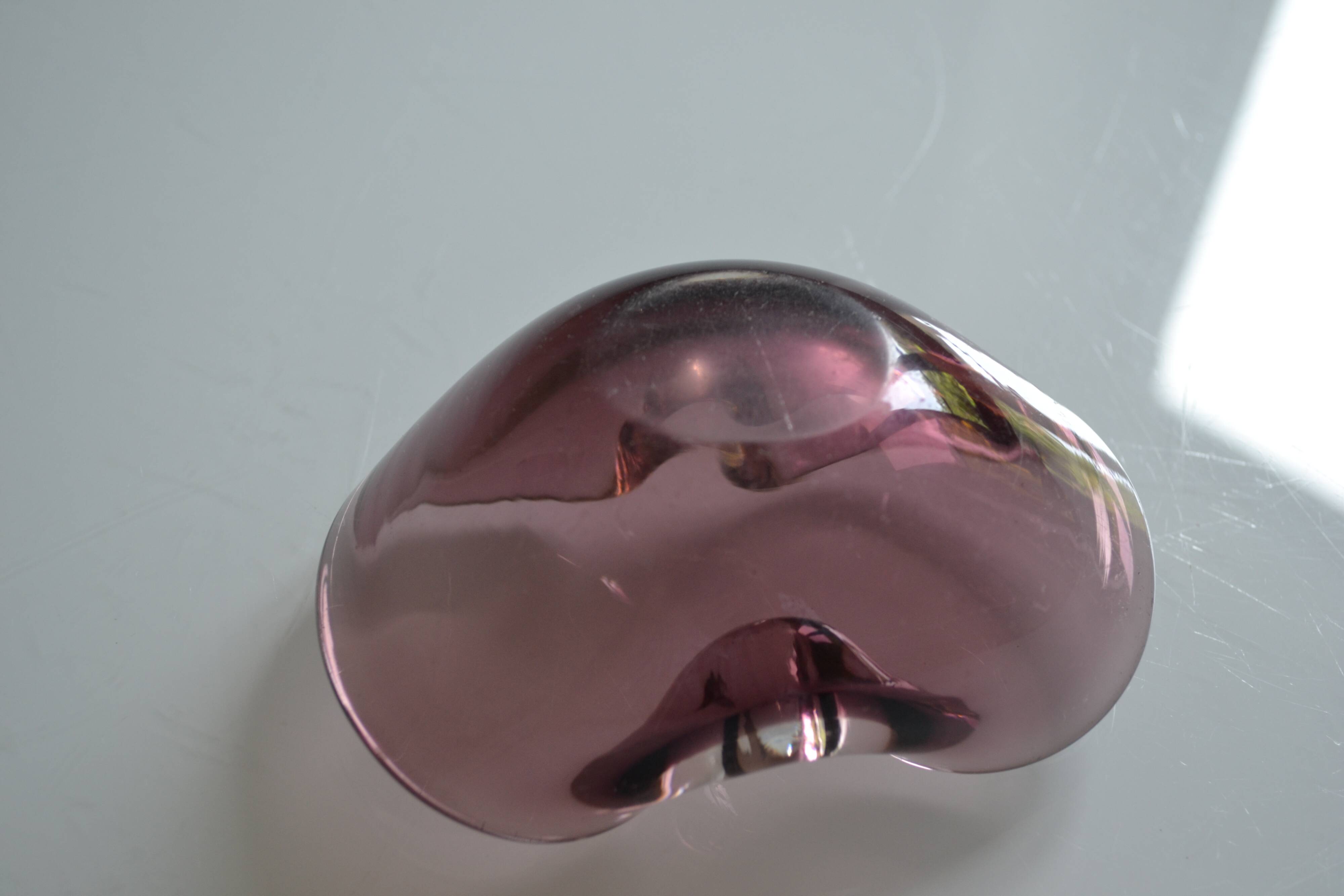 60s ashtray or empty pocket, purple Murano glass, Italy