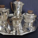 Boulenger coffee and tea service in silver metal