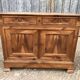 Antique low sideboard in solid cherry wood with 2 doors and 3 drawers