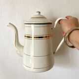 Antique coffee maker in enamelled sheet metal