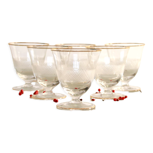 6 verres à vin en cristal