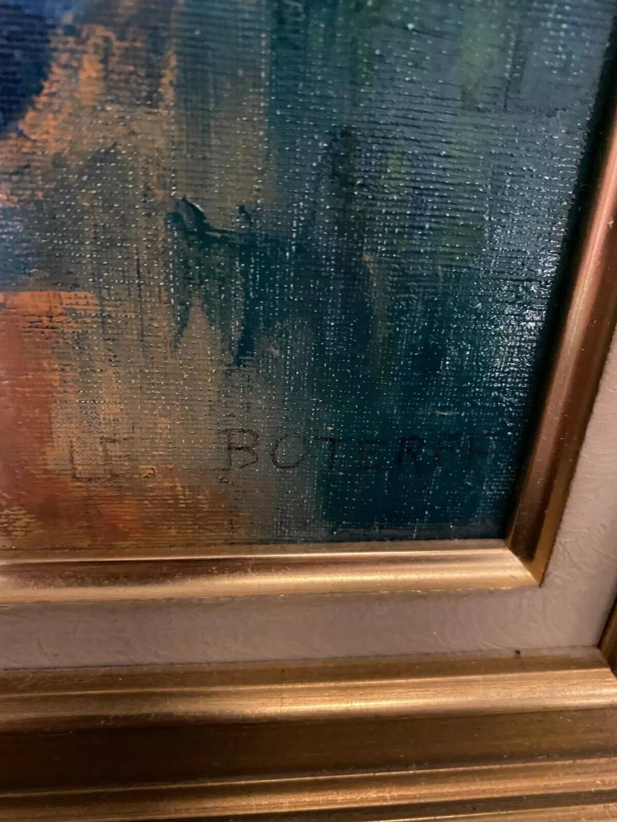 Antique Italian Fruit Still Life Oil on Canvas Painting