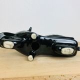 Vintage black ceramic scooter lamp