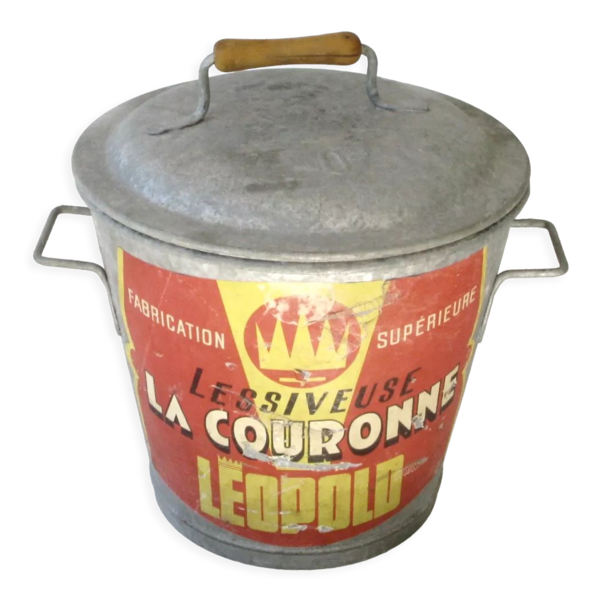 Antique washing machine the leopold crown - size 0 zinc folk art