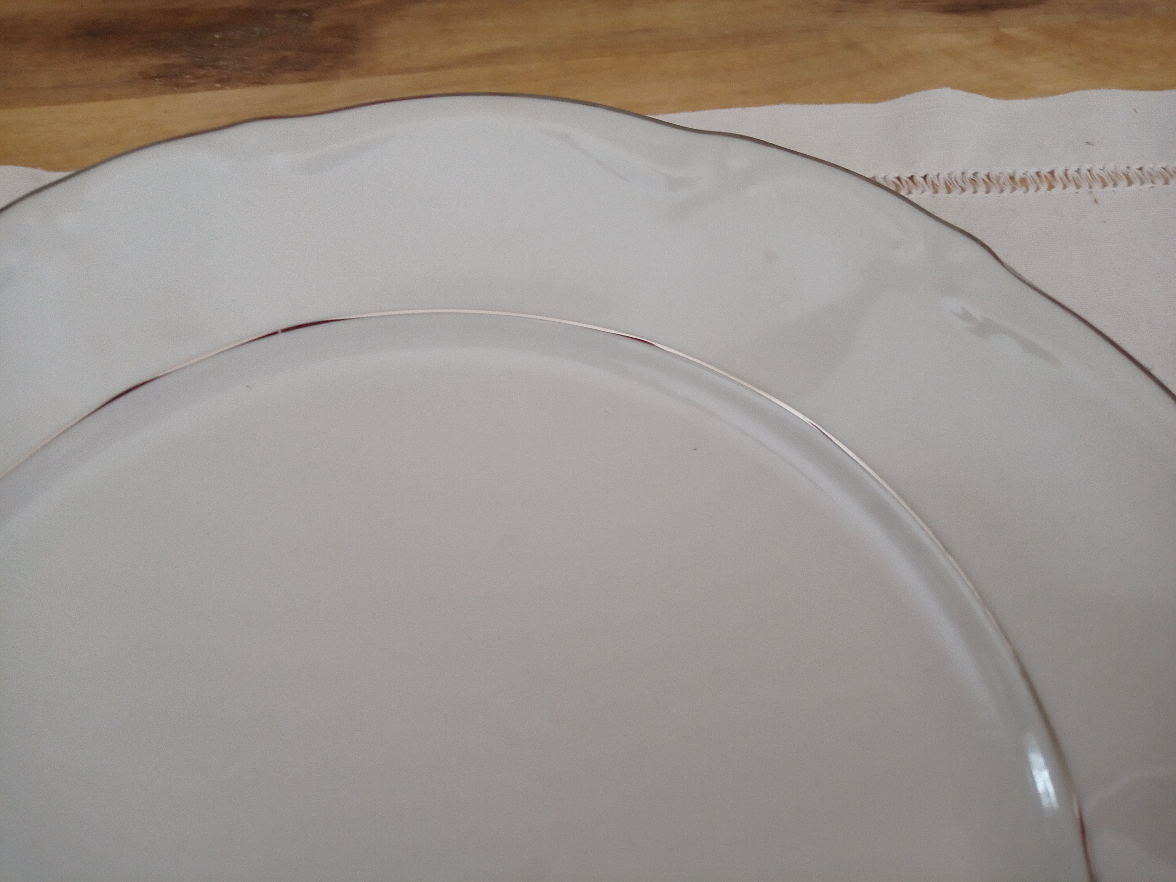 Kronester Bavaria white porcelain round dish and silver ledé