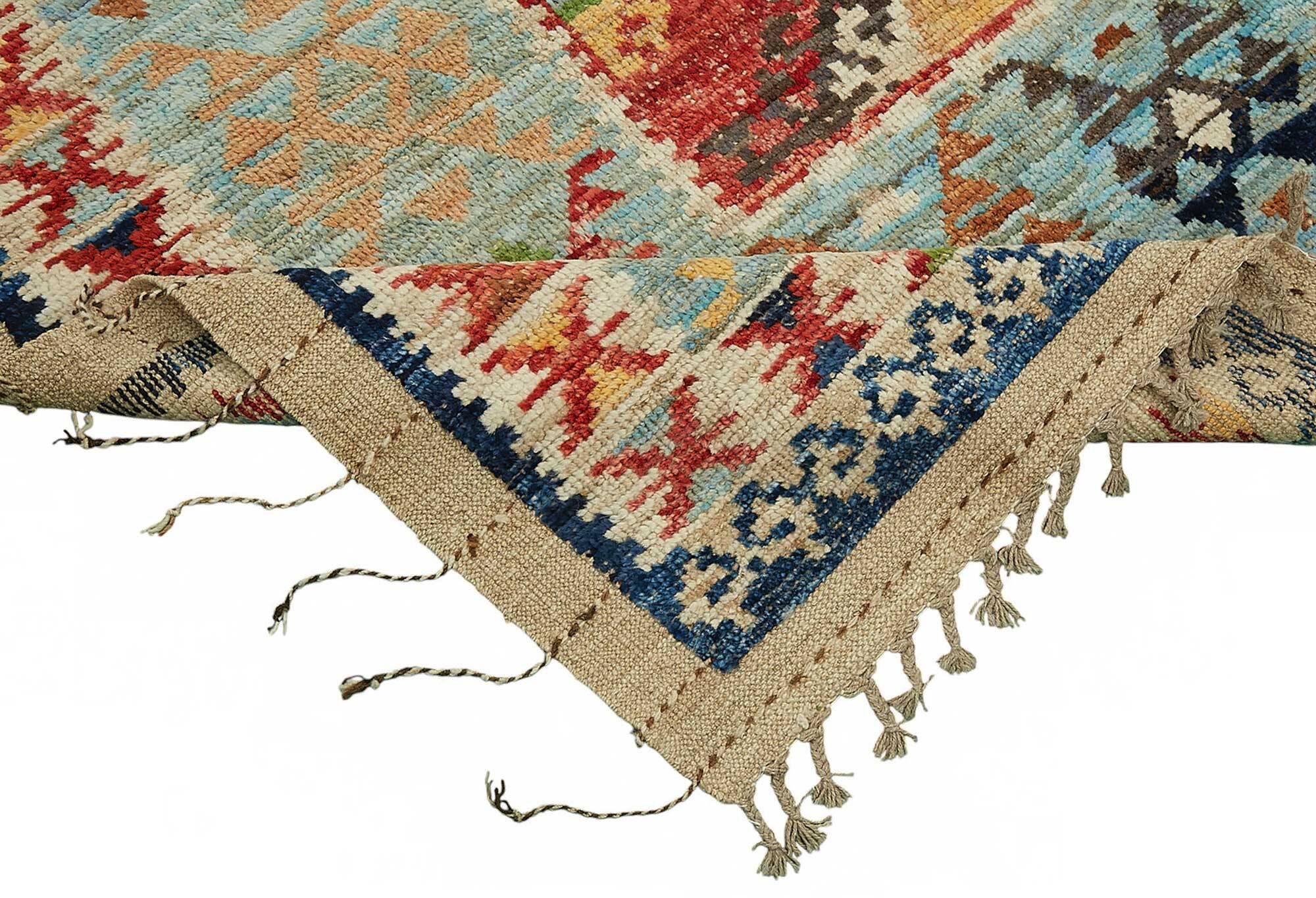 Handwoven Turkish Rustic 228 cm x 300 cm Multicolor Wool Carpet