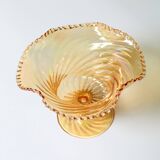 Porte-caddie en verre irisé Plissé / Vetreria Vetrart / Italie / Années 1990