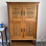 Vintage carved wood cabinet
