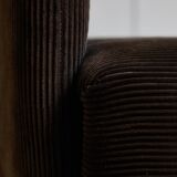 Chaises italiennes en velours côtelé avec détails chromés par Luigi Saccardo, années 1970
