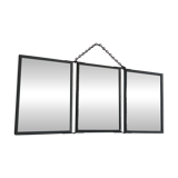 Miroir vintage 1940 triptyque barbier coiffeur bateau mer - 16 x 37 cm