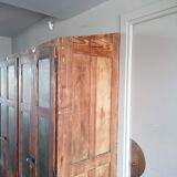 Vintage wooden wardrobe, 4 doors, cloakroom style.