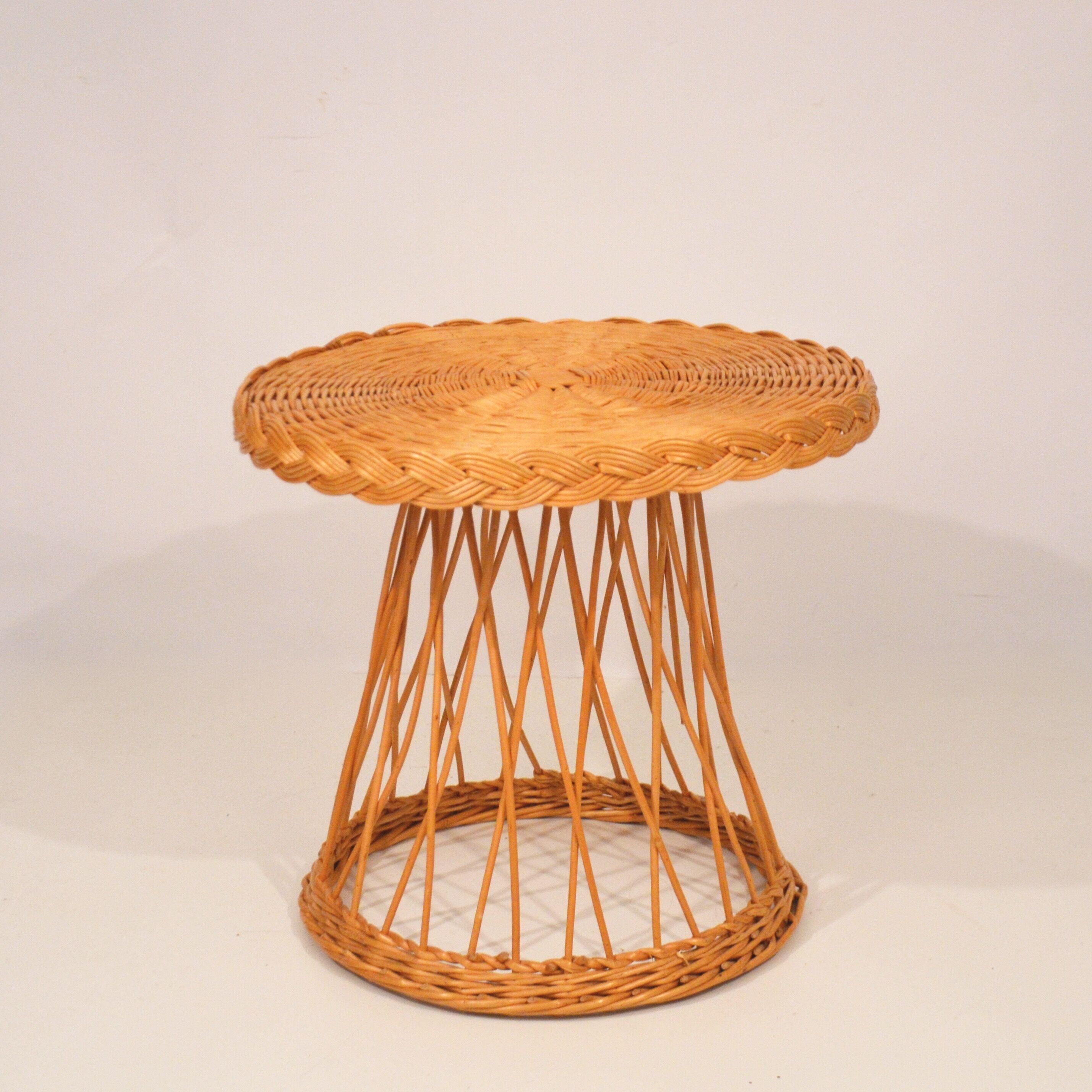 Braided rattan table