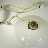 "Rise and fall" pendant light in opaline and porcelain