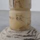 Carved alabaster pedestal with engraved figures, Italy ca. 1900