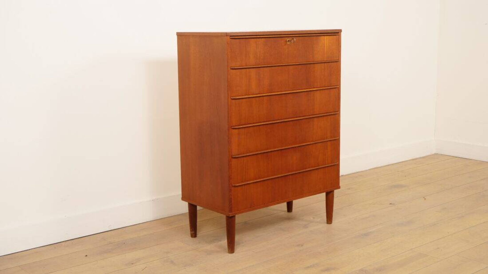 Commode danoise vintage | Teck | 6 tiroirs | 106 cm