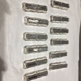 Lot of 12 silver metal knive holders