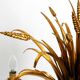 Beautiful huge 1970s gold-plated 5-arm tall metal chandelier by Hans Kögl