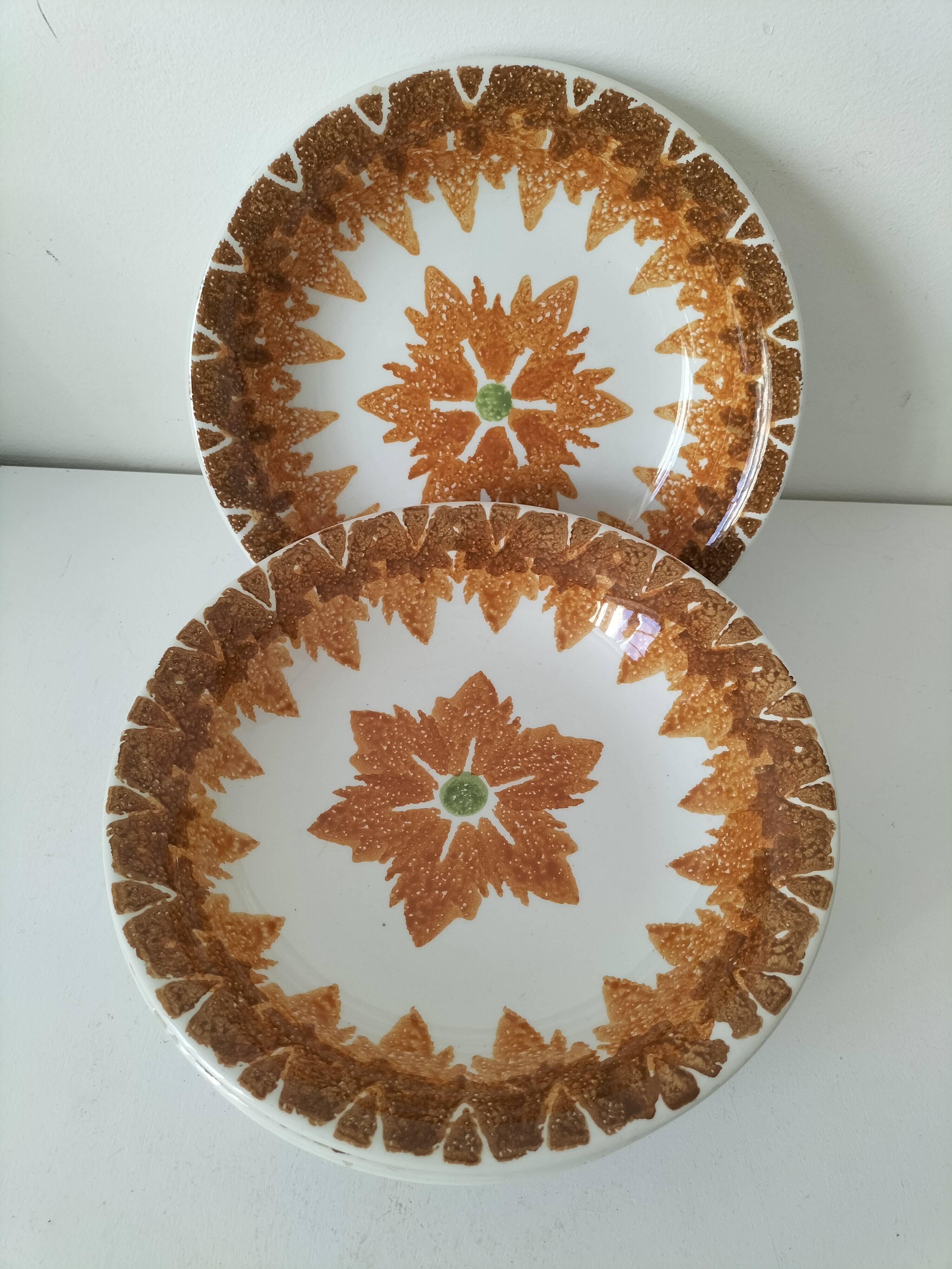 Set of 6 Vintage Italian Ironstone Plates S. Giovanni Valdarno