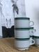 Lot 6 tasses en porcelaine blanc rayure vert