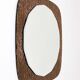Crystal Art Sculpted Textured Wall Mirror Gold Bronze Mid-Century, Italy, 1960s