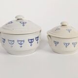 Set of 2 vintage ceramic terrines from Saint-Uze, Art Deco.