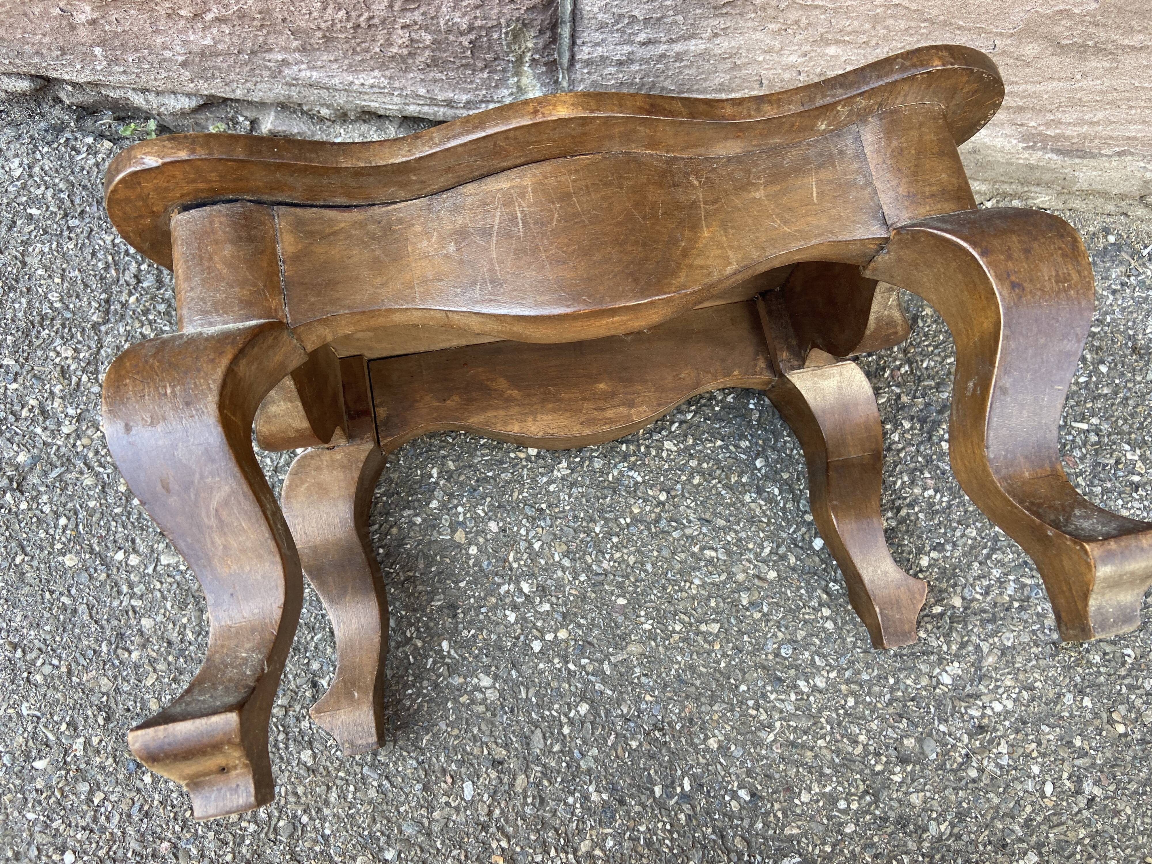 Footrest louis xv walnut late nineteenth