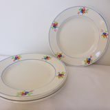 Set of 4 vintage dessert plates from the Gien factory, Nice model, in porcelain