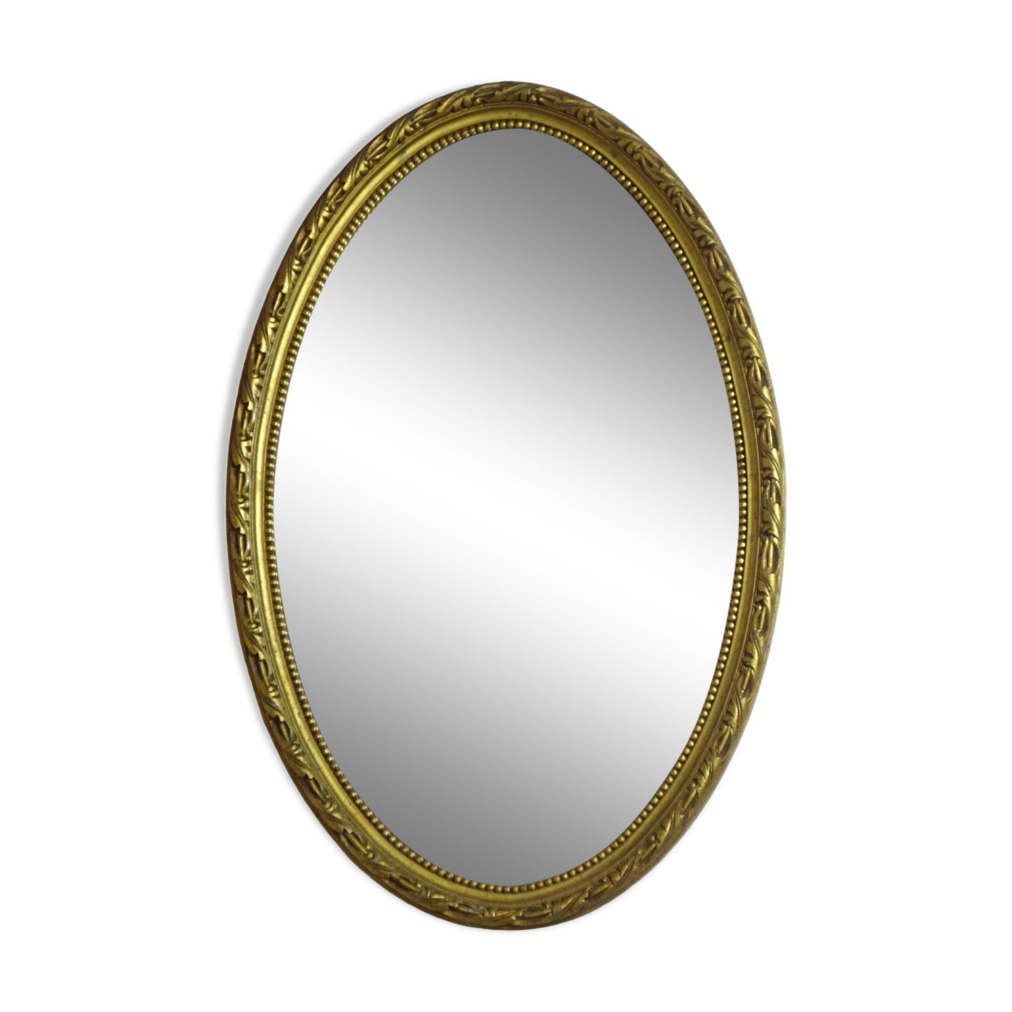 Louis XVI style golden medallion mirror, 63x41 cm