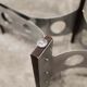 Oval coffee table 1970 feet metal and wood smoked glass