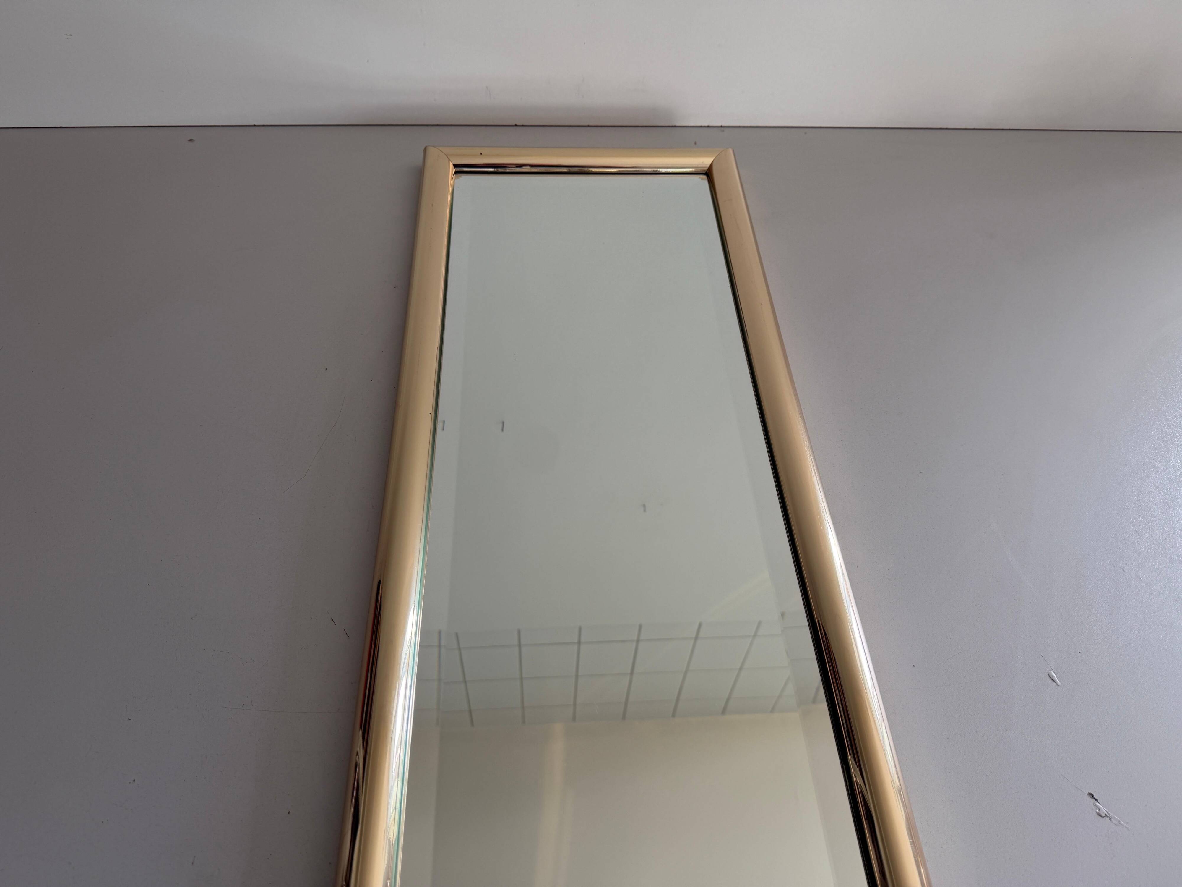 Rectangular wall mirror with a gold metal frame by Schöninger, 1970s, Germany.