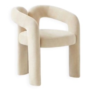 Chaise design au tissu - blanc