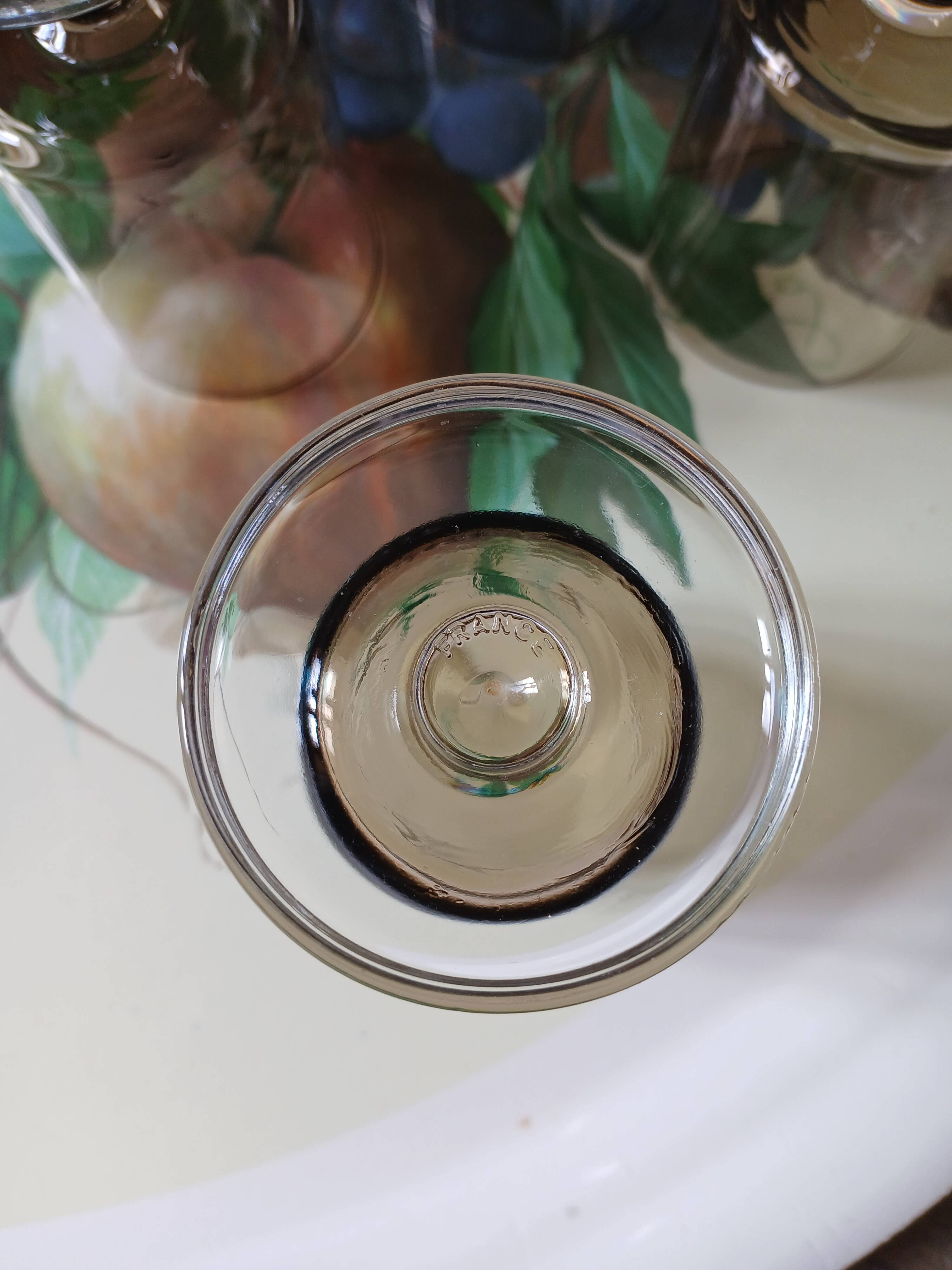 17 vintage stemmed glasses in smoked glass