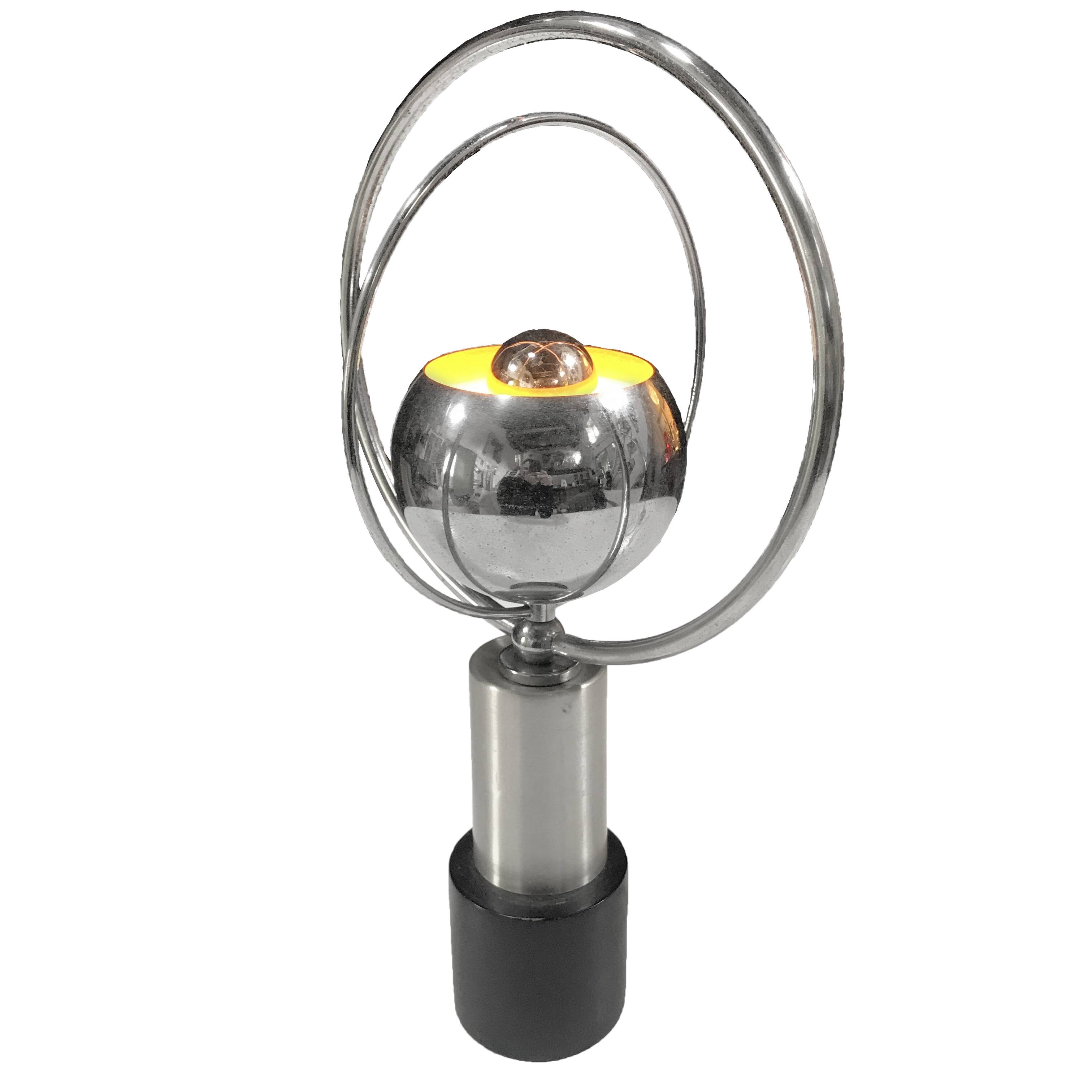 Vintage Table Lamp • Rings • Steel/Wood • Space Age • 1970