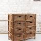 Wicker and rattan chest of drawers with 8 drawers