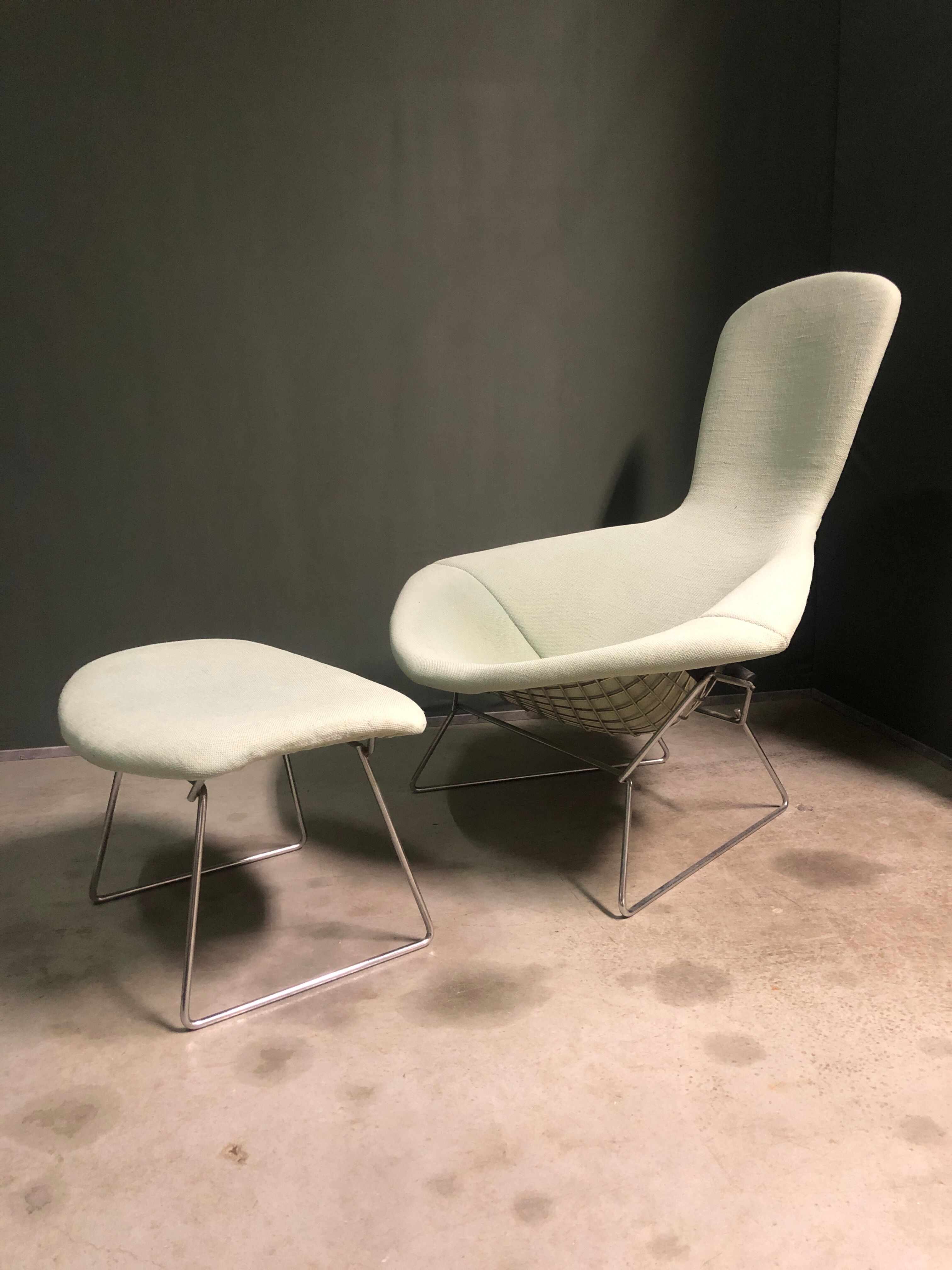 Bird chair and footstool by Harry Bertoia, Knoll