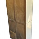 Grande armoire de rangement vintage en bois, années 40-50 – style campagne