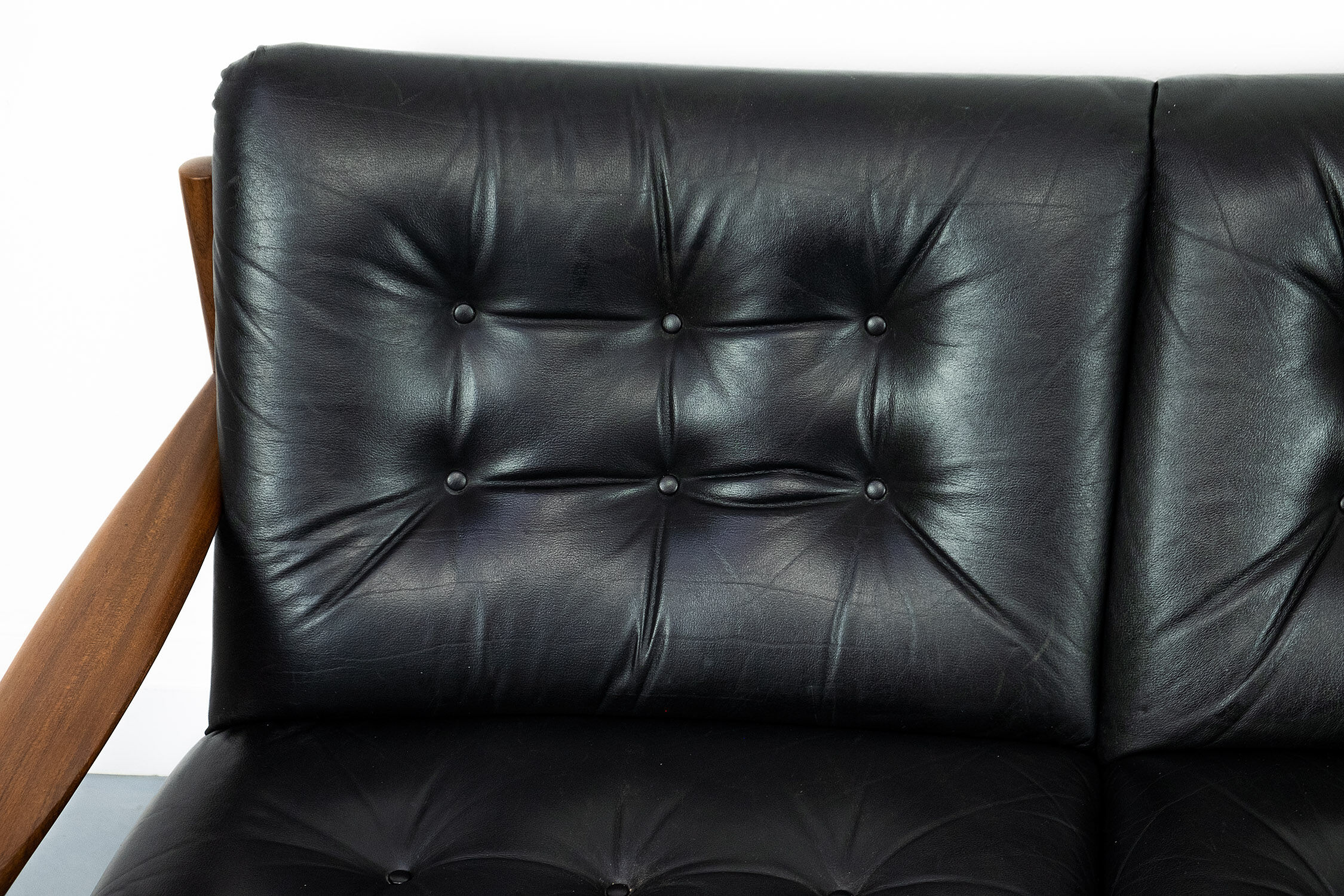 Midcentury leather lounge sofa 1960s